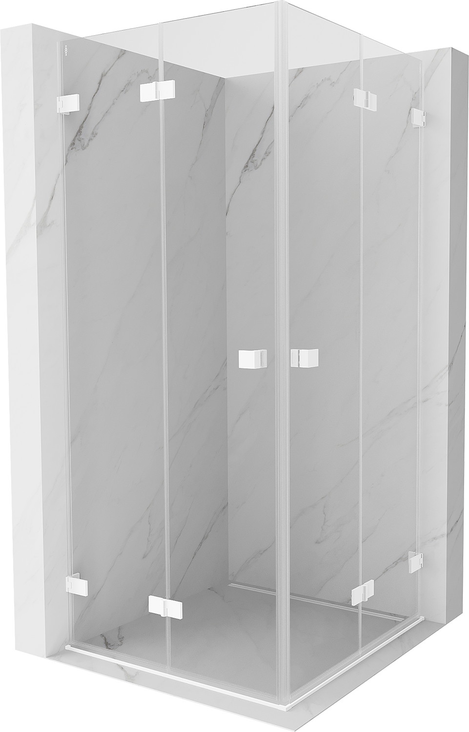 Mexen Lunar-F Duo kabina prysznicowa składana 95 x 95 cm, transparent, biała - 836-095L-095P-20-00